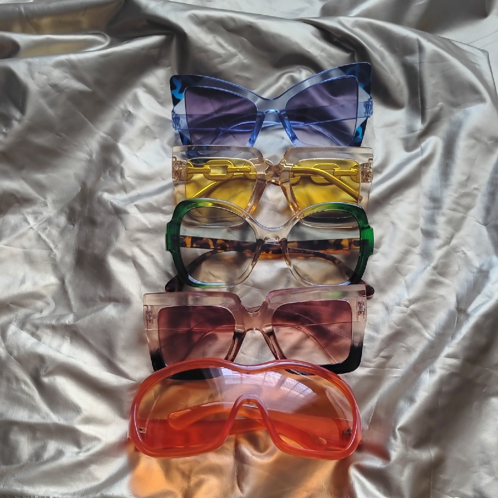 Stylish Women's Sunglasses Collection - Blue, Yellow, Green, Pink, Red